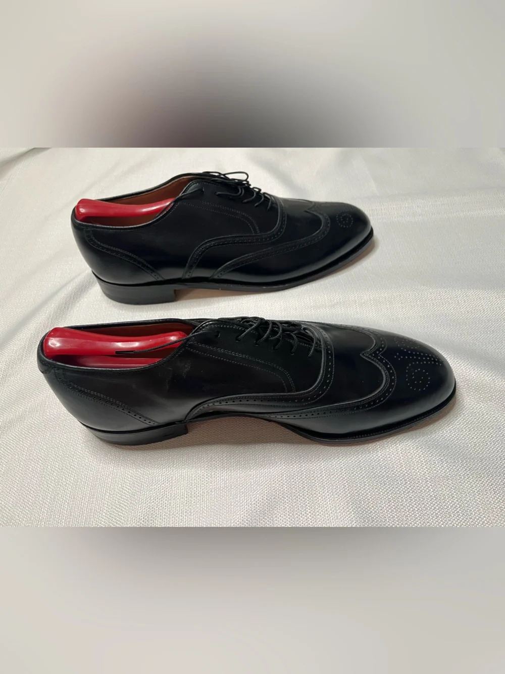 Vintage Nettleton Wingtip Leather Oxfords Fleur De Lis Medallion Brogue Rare